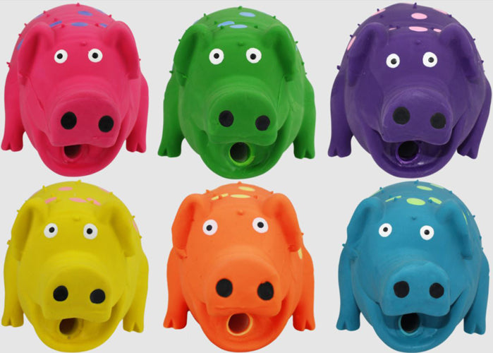 Multipet Pigs That Oink Dog Toy Assorted 9 in