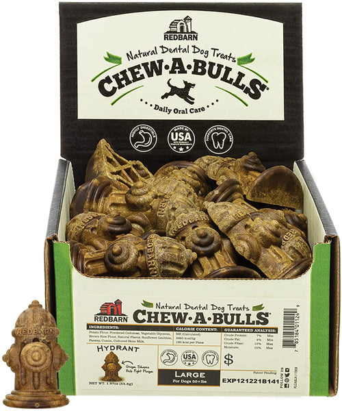 Redbarn Pet Products Chew-A-Bulls Hydrant Dog Treat Medium; 12 Pack