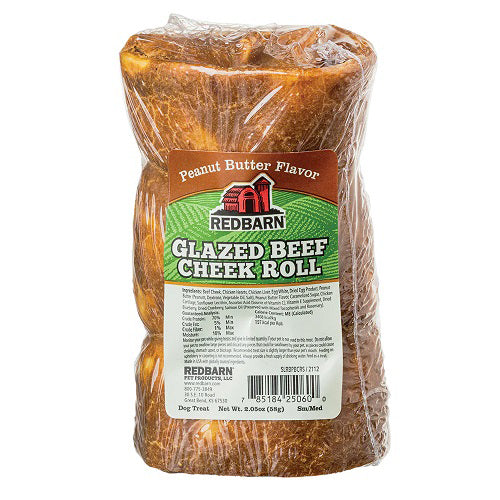 Redbarn Dog Grain Free Glazed Pb Beef Cheek Roll Small-Medium 25 Count