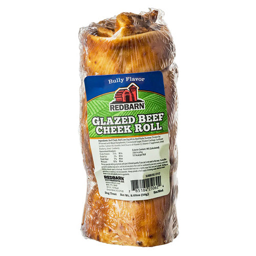 Redbarn Dog Grain Free Glazed Bully Beef Cheek Roll Small-Medium 25 Count