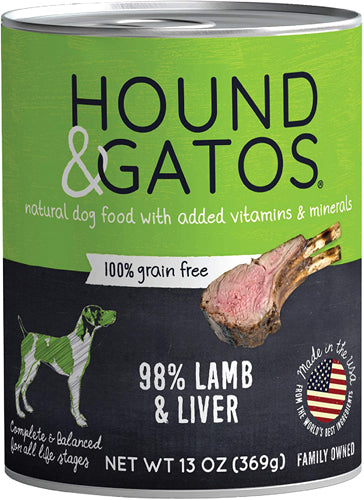 Hound and Gatos Dog Grain Free Lamb Lamb Liver 13oz. (Case of 12)