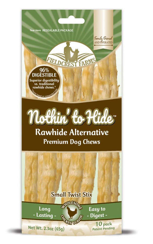 Fieldcrest Farms Nothin To Hide Twist Stix Dog Treat 2.3 oz 10 Pack