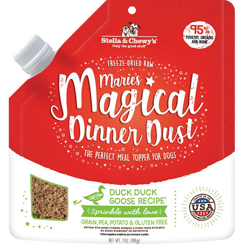 Stella & Chewys Dog Freeze-Dried Marie Magical Dinner Dust Duck 7Oz