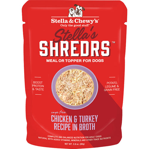 Stella and Chewys Dog Shredrs Chicken and Turkey 2.8Oz.(Case Of 24)