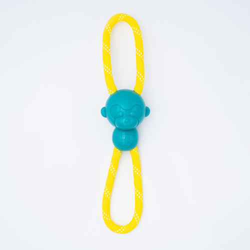 ZippyPaws ZippyTuff Monkey RopeTugz Dog Toy Teal-Yellow 1ea-MD