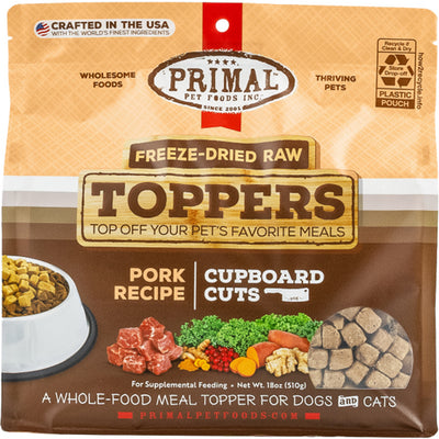 Primal Dog-Cat Fd Raw Topper Cupboard Cuts Pork 18 Oz