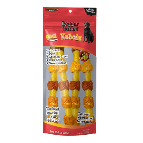 Savory Prime Beggar Bone 5 in 1 Kabobs Dog Treats 1ea-10 in 4 pk