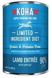 Koha Dog Limited Ingredient Grain Free 90% Lamb 13oz.(Case of 12)