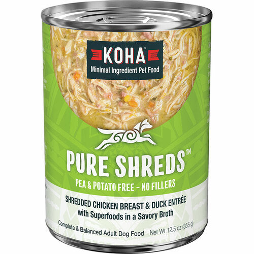 Koha Dog Grain Free Shredded Chicken and Duck 12.5oz.(Case of 12)