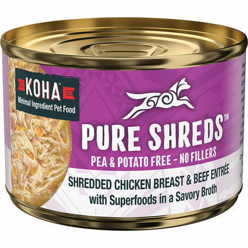 Koha Dog Grain Free Shredded Chicken and Beef 5.5oz(Case of 12)