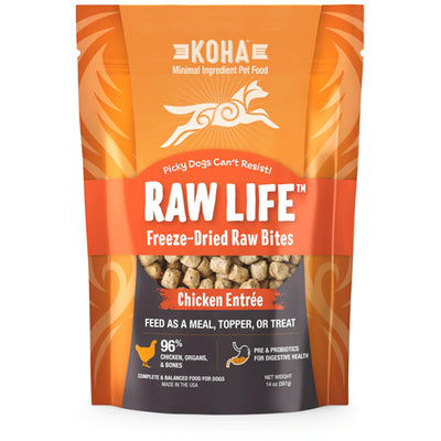 Koha Dog Grain Free Raw Freeze Dried Bites Chicken 14Oz