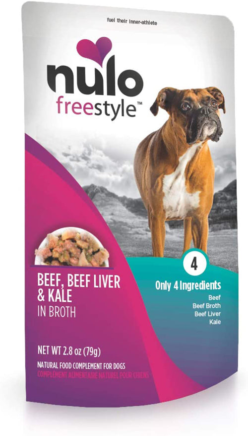 Nulo Beef; Liver and Kale in Broth Dog Food Toppers 2.8 oz