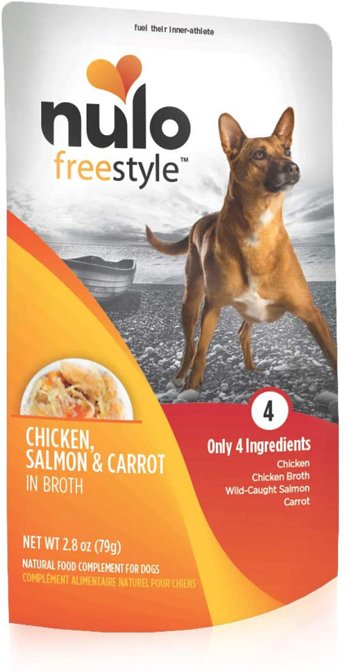 Nulo Chicken; Salmon; and Carrot in Broth Dog Food Toppers 2.8 oz