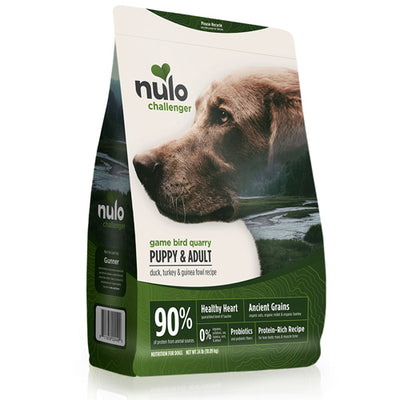 Nulo Challenger Gamebird Quarry Duck Turkey and Guinea Fowl Dry Dog-Pup Food 4.5 lb