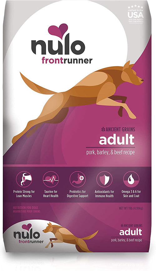 Nulo Frontrunner Pork; Barley; and Beef Dry Dog Food 11 lb