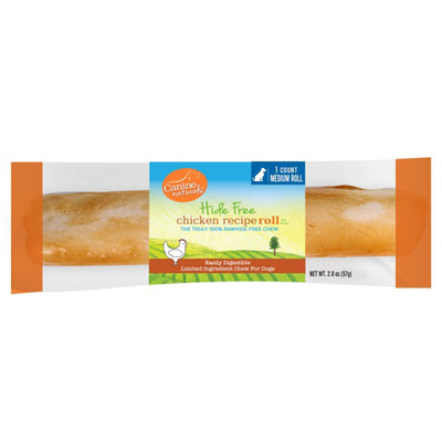 Canine Natural Hide Free 4inch Chicken Med Roll 30Ct Disp Box