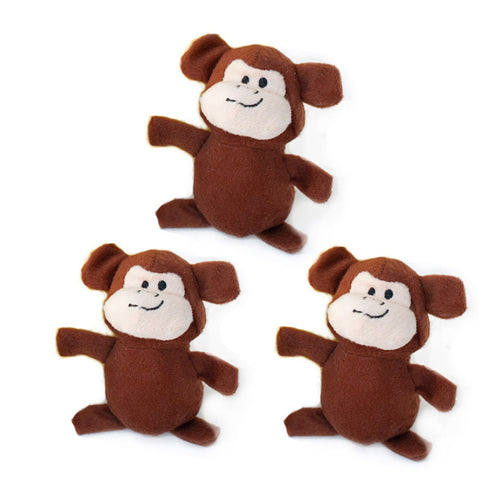 ZippyPaws Miniz Dog Toys Monkeys 1ea-XS; 3 pk