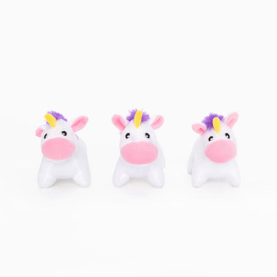 ZippyPaws Miniz Dog Toys Unicorns 1ea-XS; 3 pk