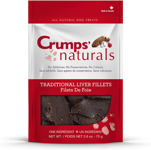 Crumps Naturals Traditional Liver Fillets 5.6 oz (160g) (100% Beef Liver)