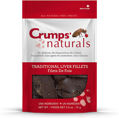 Crumps Naturals Traditional Liver Fillets 5.6 oz (160g) (100% Beef Liver)