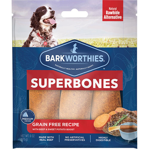 Barkworthies Superbone Grain Free With Beef and Sweet Potato (3-Pack Surp)