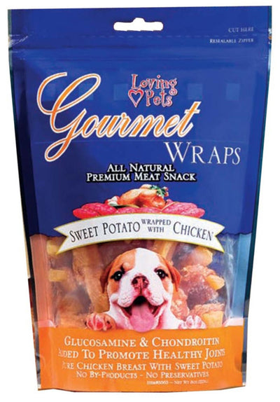 Loving Pets Gourmet Wraps Sweet Potato Wrapped with Chicken Dog Treat 8 oz