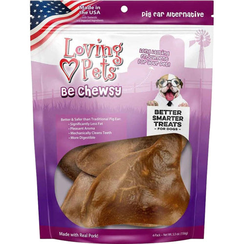 Loving Pets Be Chewsy Pig Ear Dog Treat 1ea-4 pk