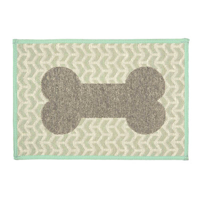 Loving Pets Bella Fashion Mats Geometric Bone Aqua 1ea