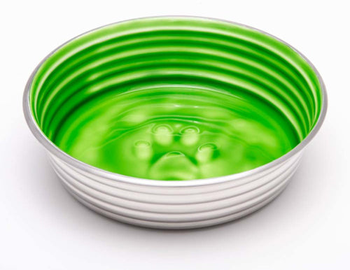 Loving Pets Dog Bowl Paw Print Chartreuse Small