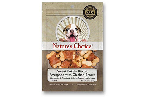 Loving Pets Natures Choice Chicken Wrapped Sweet Potato Biscuit Dog Treats 2 oz