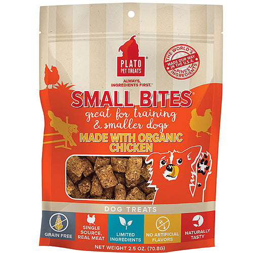 Plato Dog Small Bites Grain Free Organic Chicken 2.5O