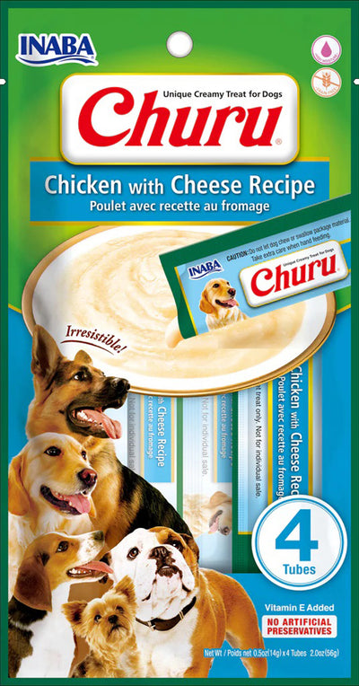 Inaba Dog Churu Tubes Chicken Cheese 6Ct-2Oz