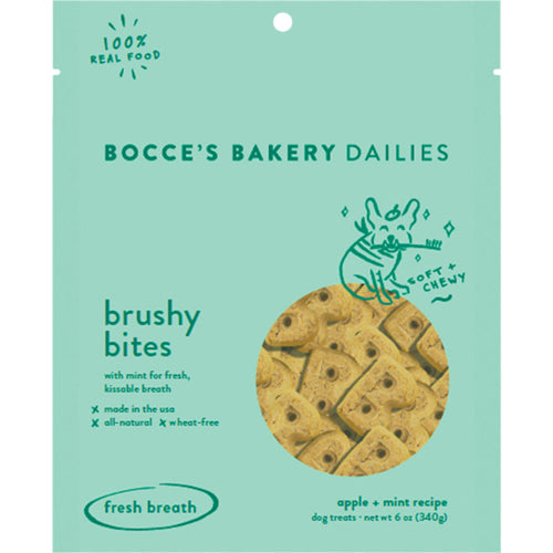 Bocces Dog Soft Chews Brushy Bites 6Oz.