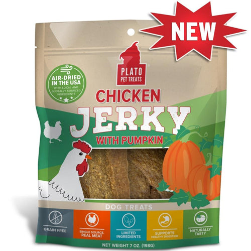 Plato Dog Jerky Chicken With Pumpkin 16oz.