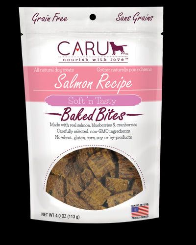 Caru Dog Natural Salmon Recipe Bites 4Oz.