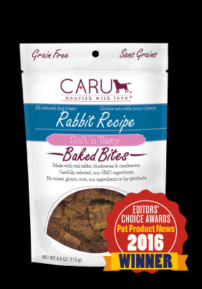 Caru Dog Natural Rabbit Treats Bites 4Oz.