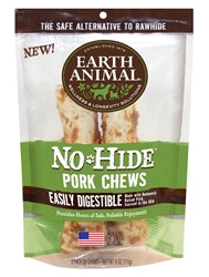 Earth Animal No Hide Pork Chews Dog Treats; 7 Inch; 2 Pack