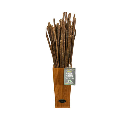 Etta Says Dog 3 Foot Premium Crunchy Deer Chew Sticks Starter Kit W Wood Display 54 Piece