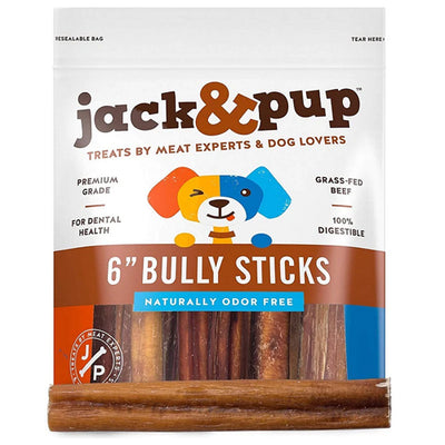 Jack and Pup Bully Stick 6" Bulk (100) 