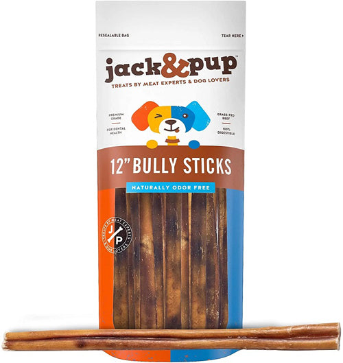 Jack and Pup Bully Stick 12" Bulk(100) 