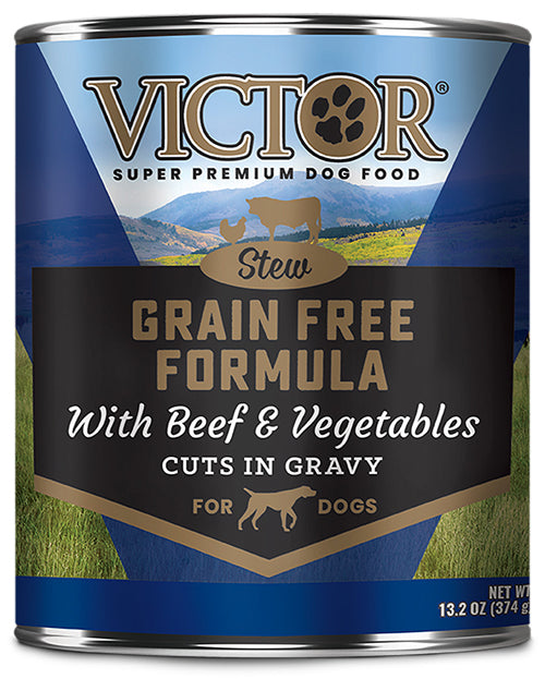 Victor Super Premium Dog Food Grain Free Beef and Vegetable in gravy-Canine Dog Food 13.2 oz