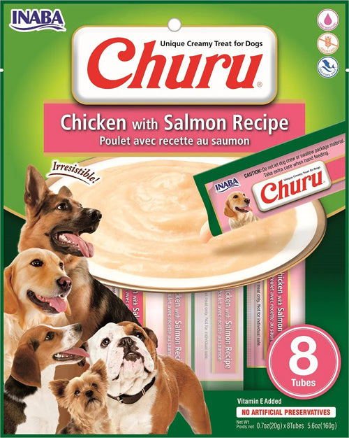 Inaba Dog Churu Chicken Salmon 6Ct-5.6Oz