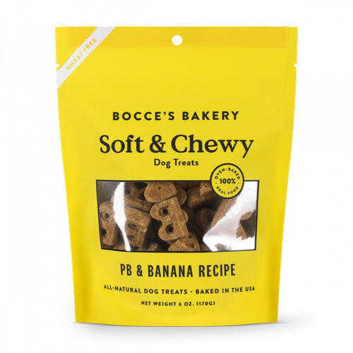 Bocces Bakery Dog Soft and Chewy Peanut Butter Banana 6Oz.