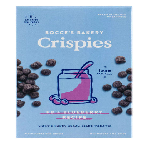 Bocces Dog Crispies Peanut Butter and Bulberry 2Oz