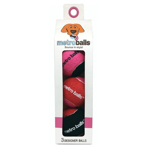 Metro Paws Metro Balls Pink    3Ct