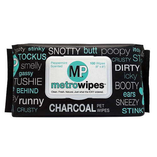 Metro Paws Metro Wipes Charcoalgrooming Wipes 100Ct