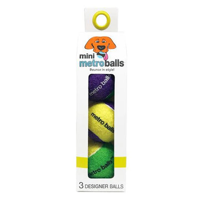 Metro Paws Mini Metro Balls Yellow 3Ct