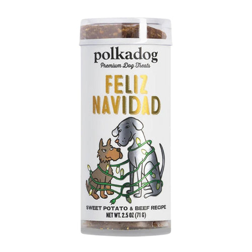 Polka Dog Bakery Holiday Mini Tube Feliz Navidad Sweet Potato And Beef 2.5Oz