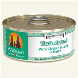 Weruva Dog Thats My Jam! with Chicken and Lamb in Gele 5.5oz. Case Of 24