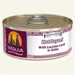 Weruva Dog Hot Dayam! with Luscious Lamb in Gele 5.5oz. Case Of 24